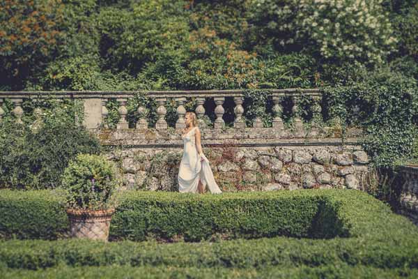 exclusive wedding venue - Bride in Garden at Gloster House